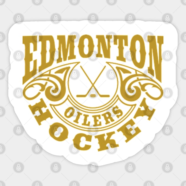 Vintage Retro Edmonton Oilers Hockey Sticker by carlesclan